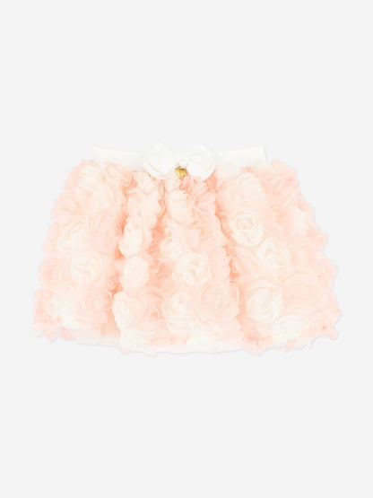 Girls Roses Top and Skirt Set in Pink