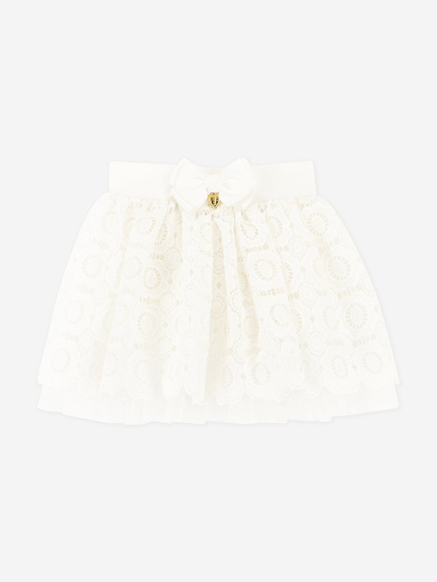 Girls Blossom Lace Skirt in White