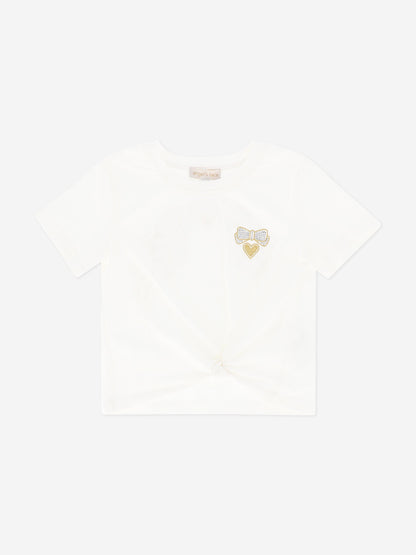 Girls Amelia Wings Printed T-Shirt in White