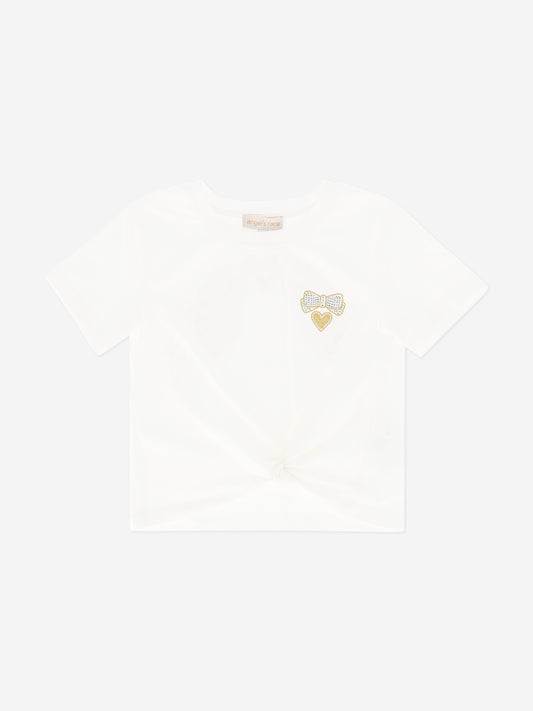 Girls Amelia Wings Printed T-Shirt in White