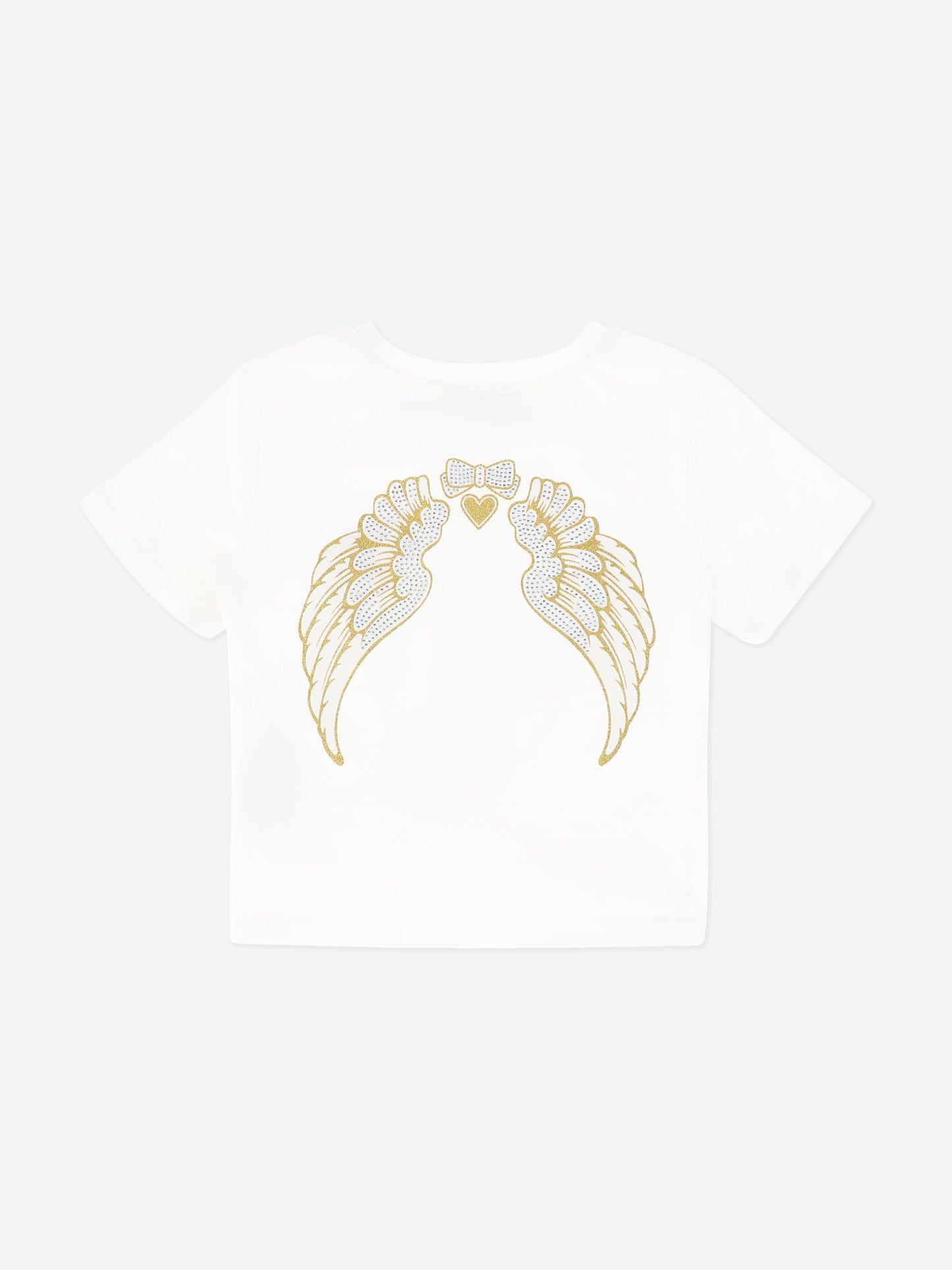 Girls Amelia Wings Printed T-Shirt in White