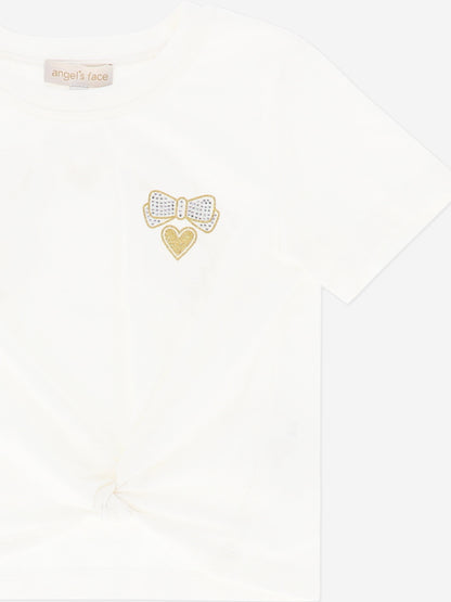 Girls Amelia Wings Printed T-Shirt in White