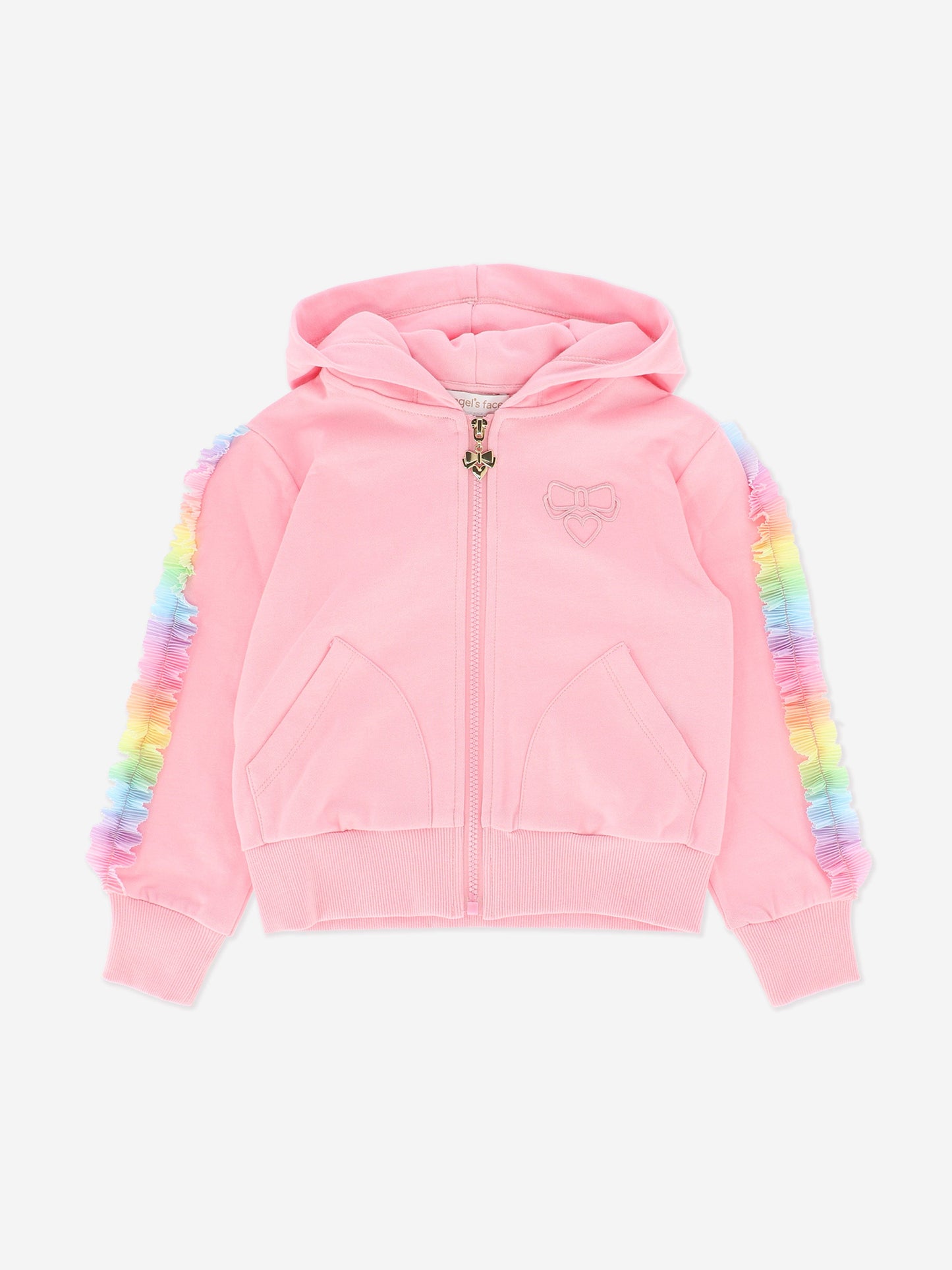 Girls Estella Rainbow Trim Tracksuit in Pink