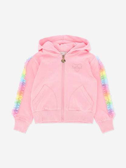 Girls Estella Rainbow Trim Tracksuit in Pink