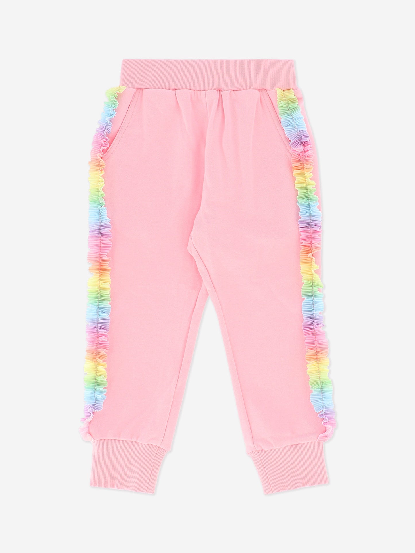 Girls Estella Rainbow Trim Tracksuit in Pink