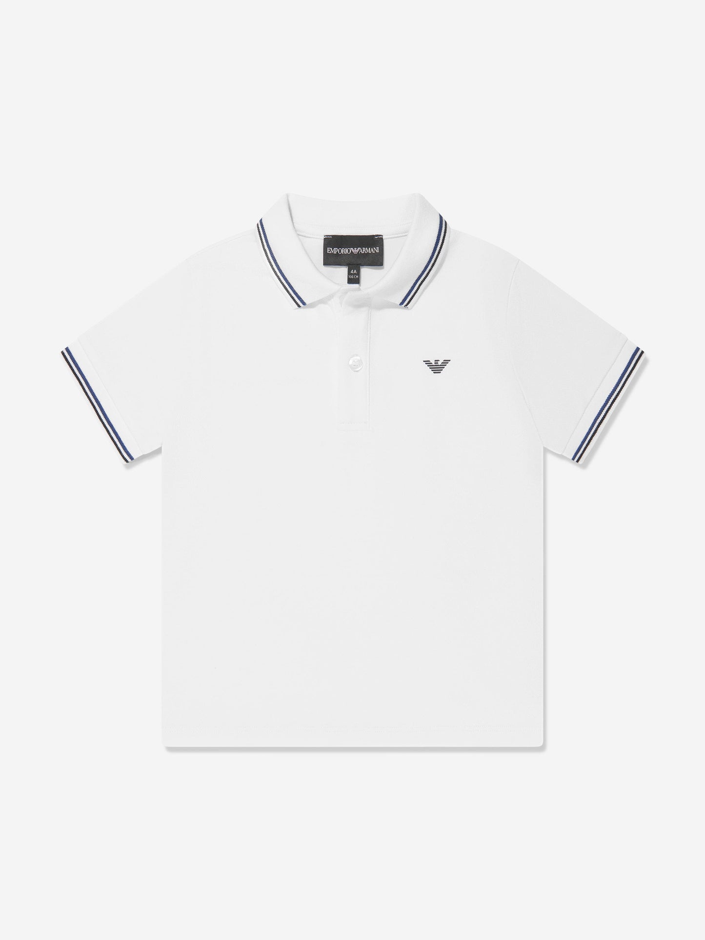 Emporio Armani 男童白色徽标 Polo 衫