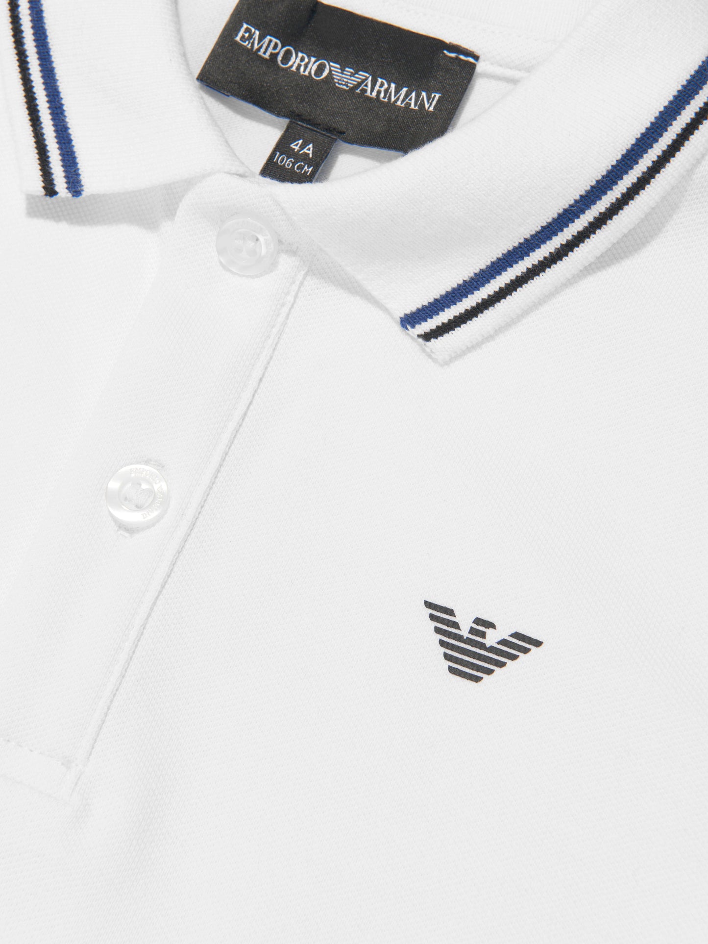 Emporio Armani 男童白色徽标 Polo 衫