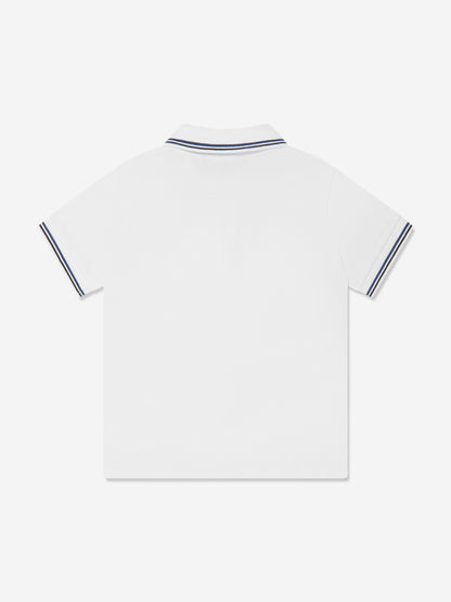Emporio Armani 男童白色徽标 Polo 衫