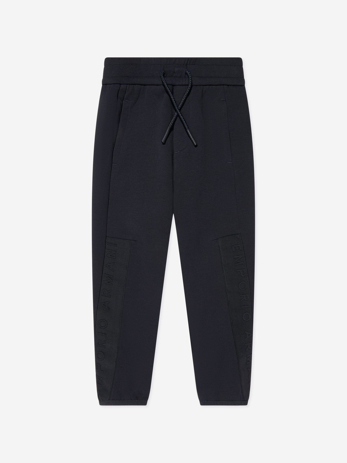 Emporio Armani 男童海军蓝徽标慢跑裤
