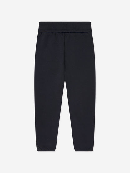 Emporio Armani 男童海军蓝徽标慢跑裤