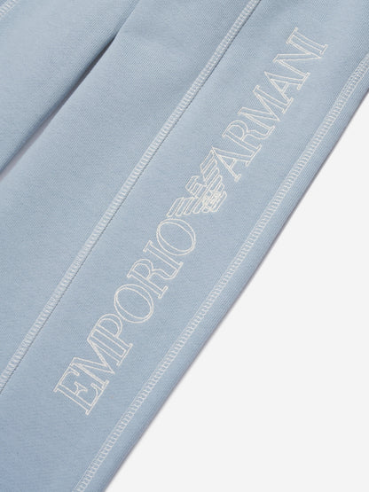 Emporio Armani 男童蓝色徽标慢跑裤