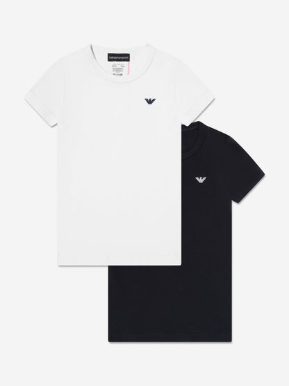 Emporio Armani 男童 2 件装 T 恤套装（海军蓝）