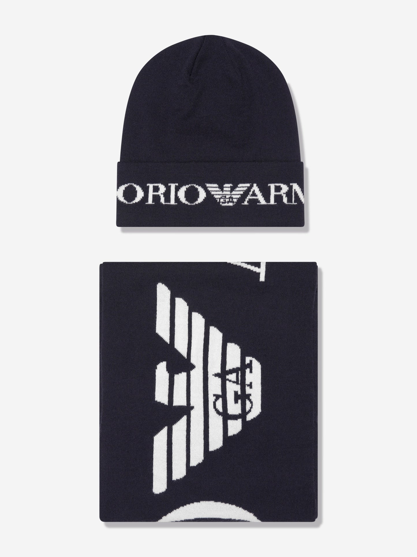 Emporio Armani 男童帽子和围巾套装（海军蓝）