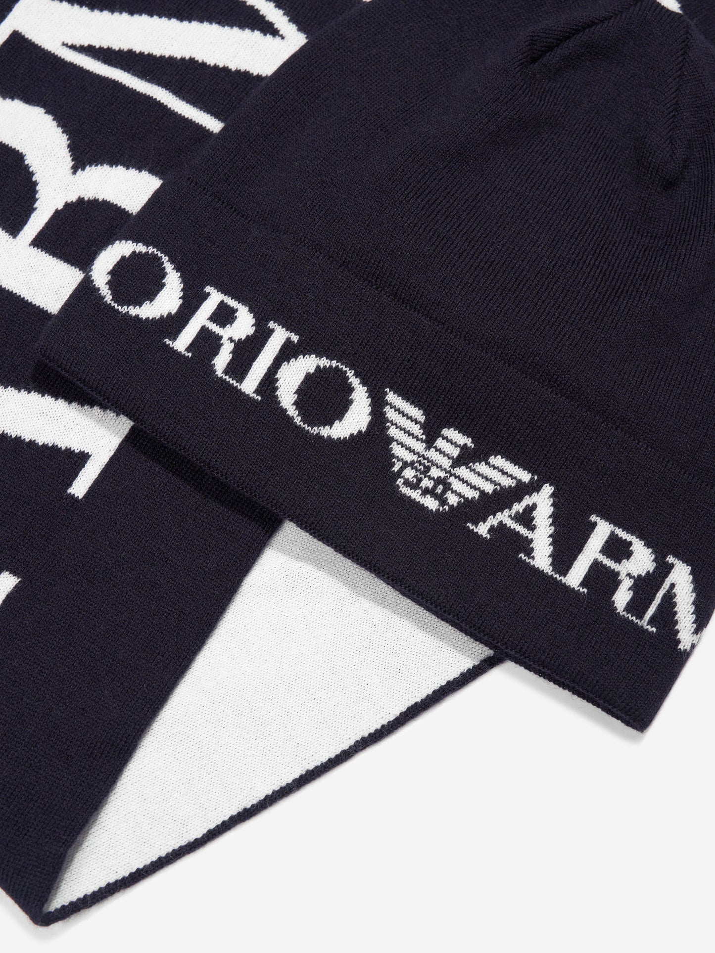 Emporio Armani 男童帽子和围巾套装（海军蓝）