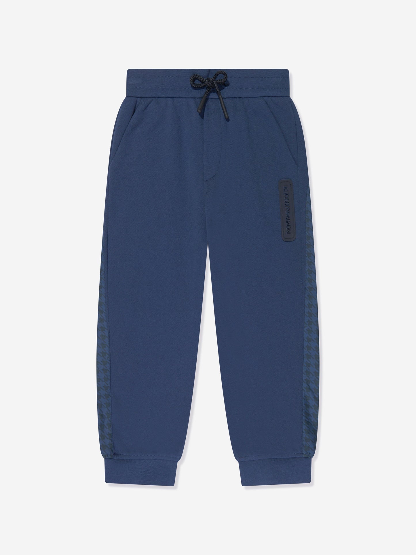 Emporio Armani 男童蓝色徽标慢跑裤