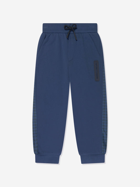 Emporio Armani 男童蓝色徽标慢跑裤