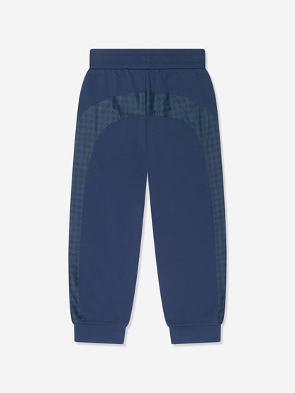 Emporio Armani 男童蓝色徽标慢跑裤