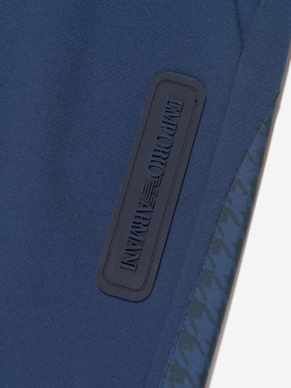 Emporio Armani 男童蓝色徽标慢跑裤