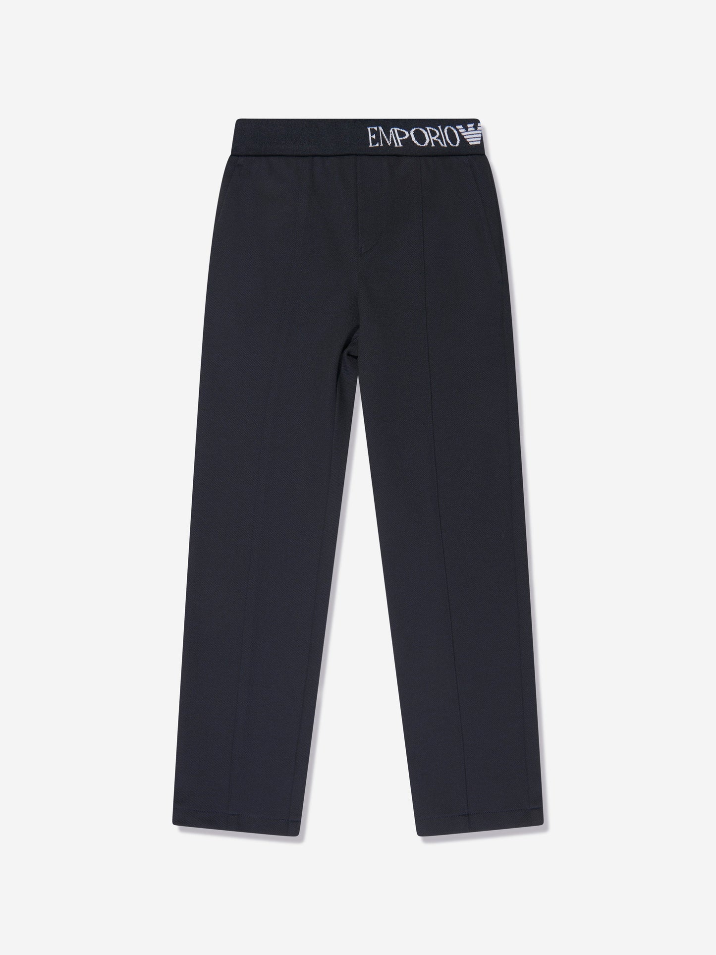 Emporio Armani 男童海军蓝徽标长裤