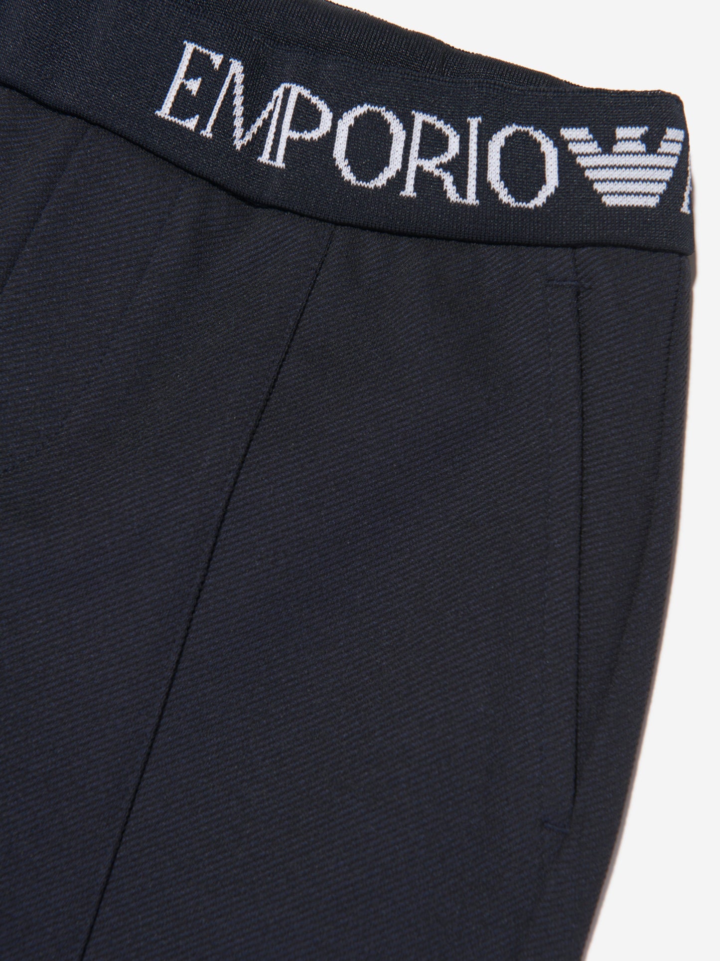 Emporio Armani 男童海军蓝徽标长裤