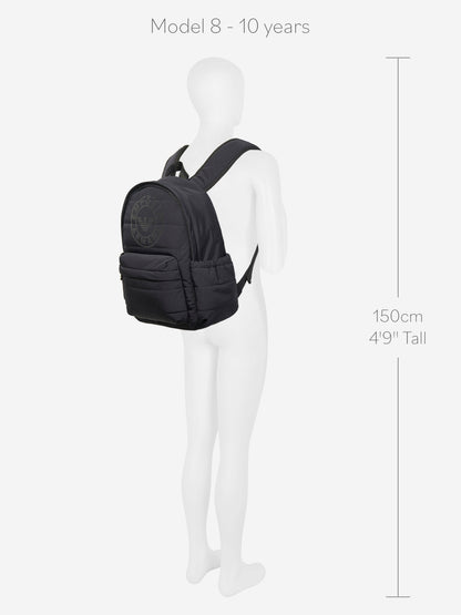 Emporio Armani 男童徽标背包（海军蓝）（37 厘米）