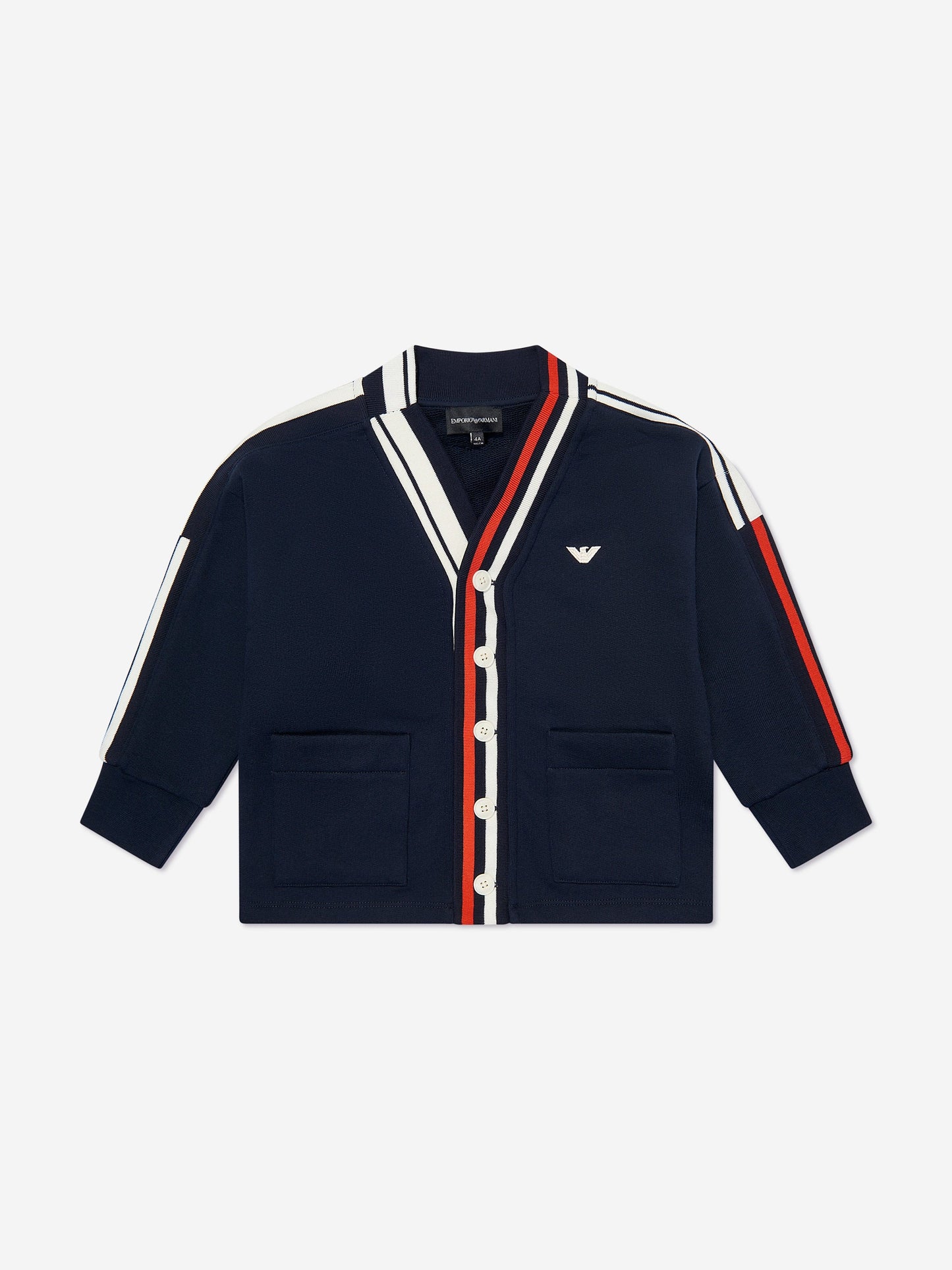 Emporio Armani Boys 海军蓝徽标开衫