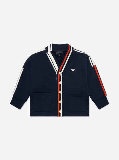 Emporio Armani Boys 海军蓝徽标开衫