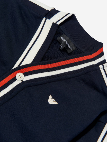 Emporio Armani Boys 海军蓝徽标开衫