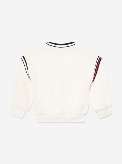 Emporio Armani Kids 象牙色徽标运动衫
