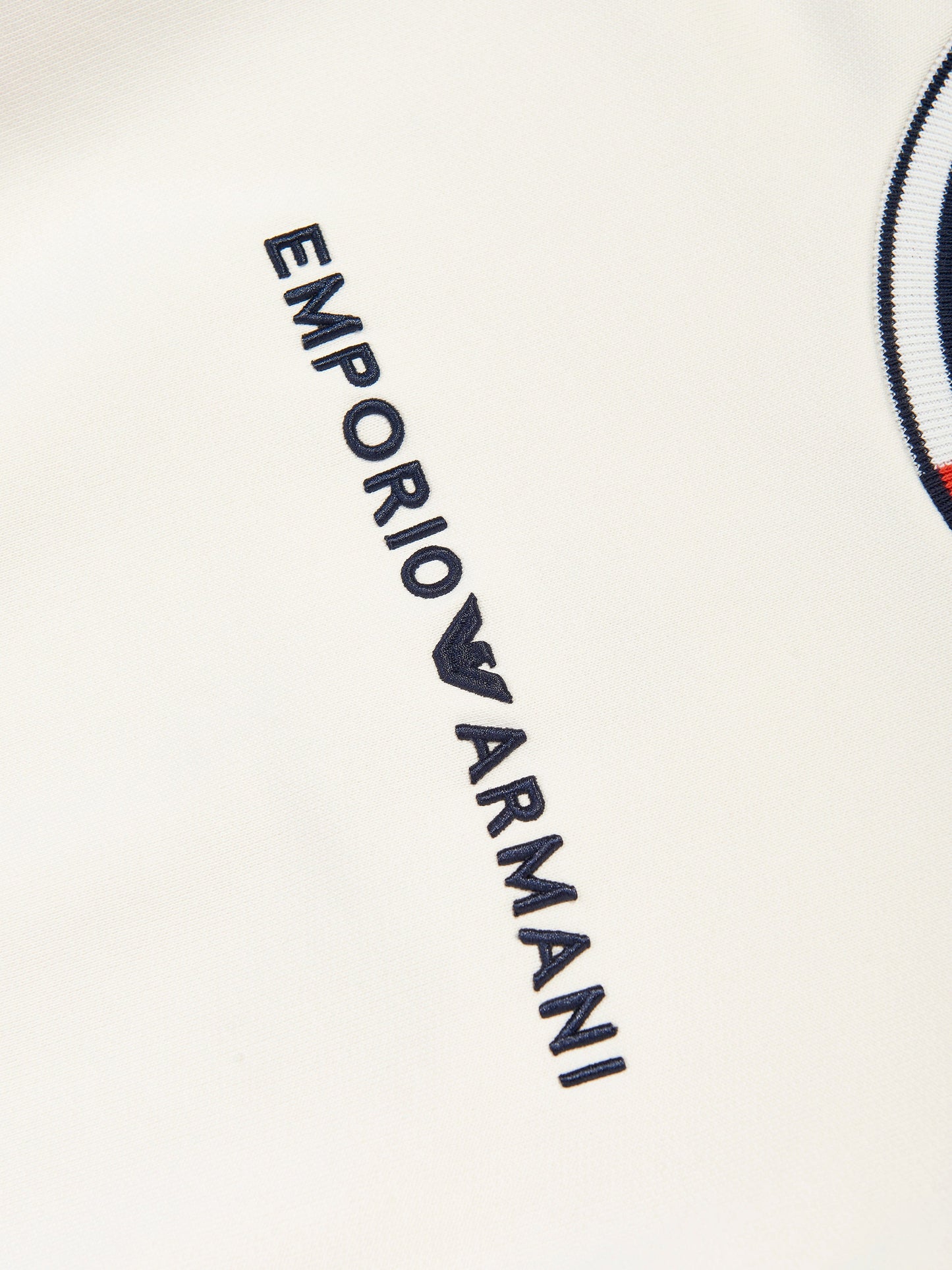 Emporio Armani Kids 象牙色徽标运动衫