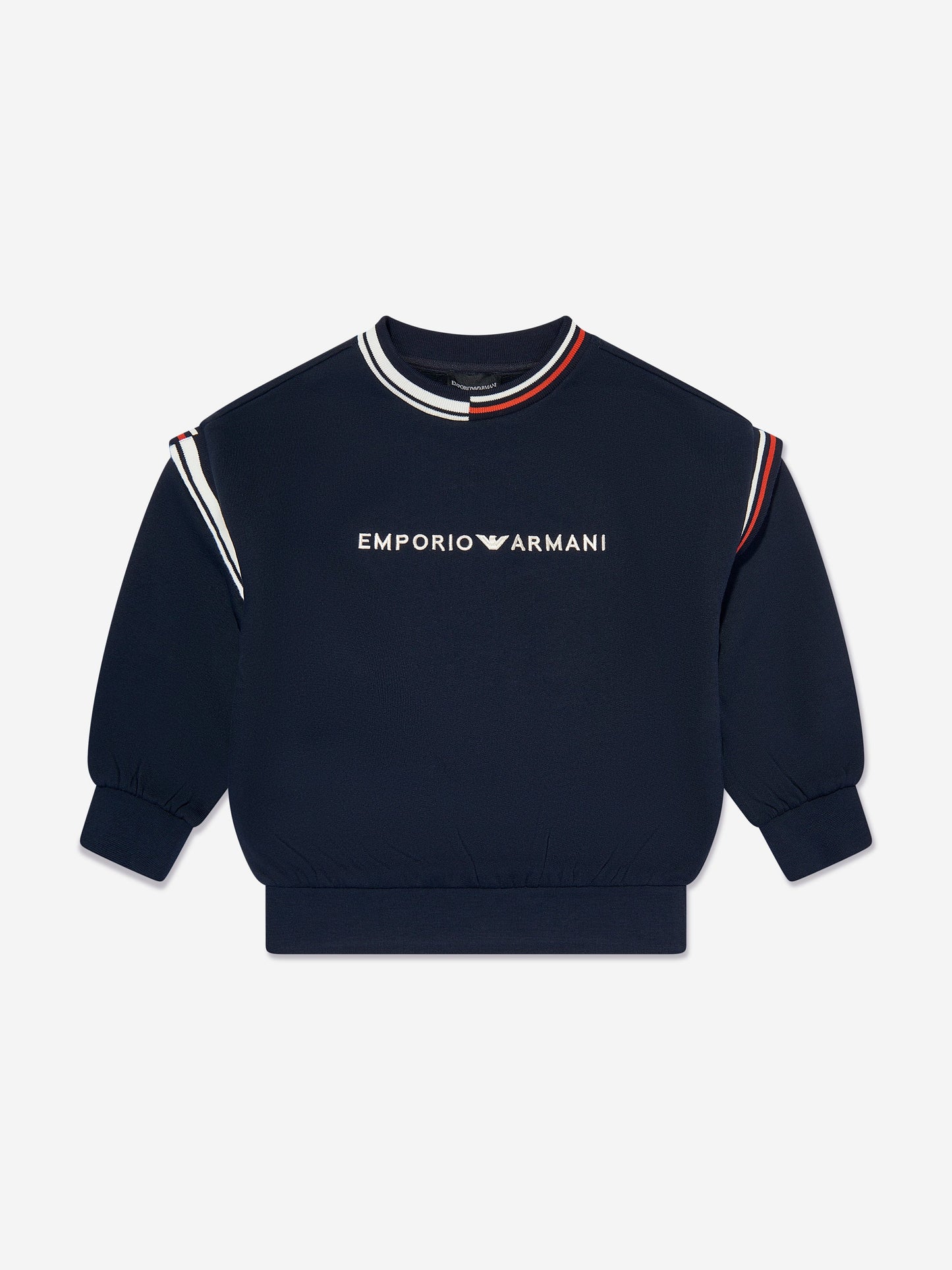 Emporio Armani 男童海军蓝徽标运动衫