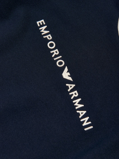 Emporio Armani 男童海军蓝徽标运动衫