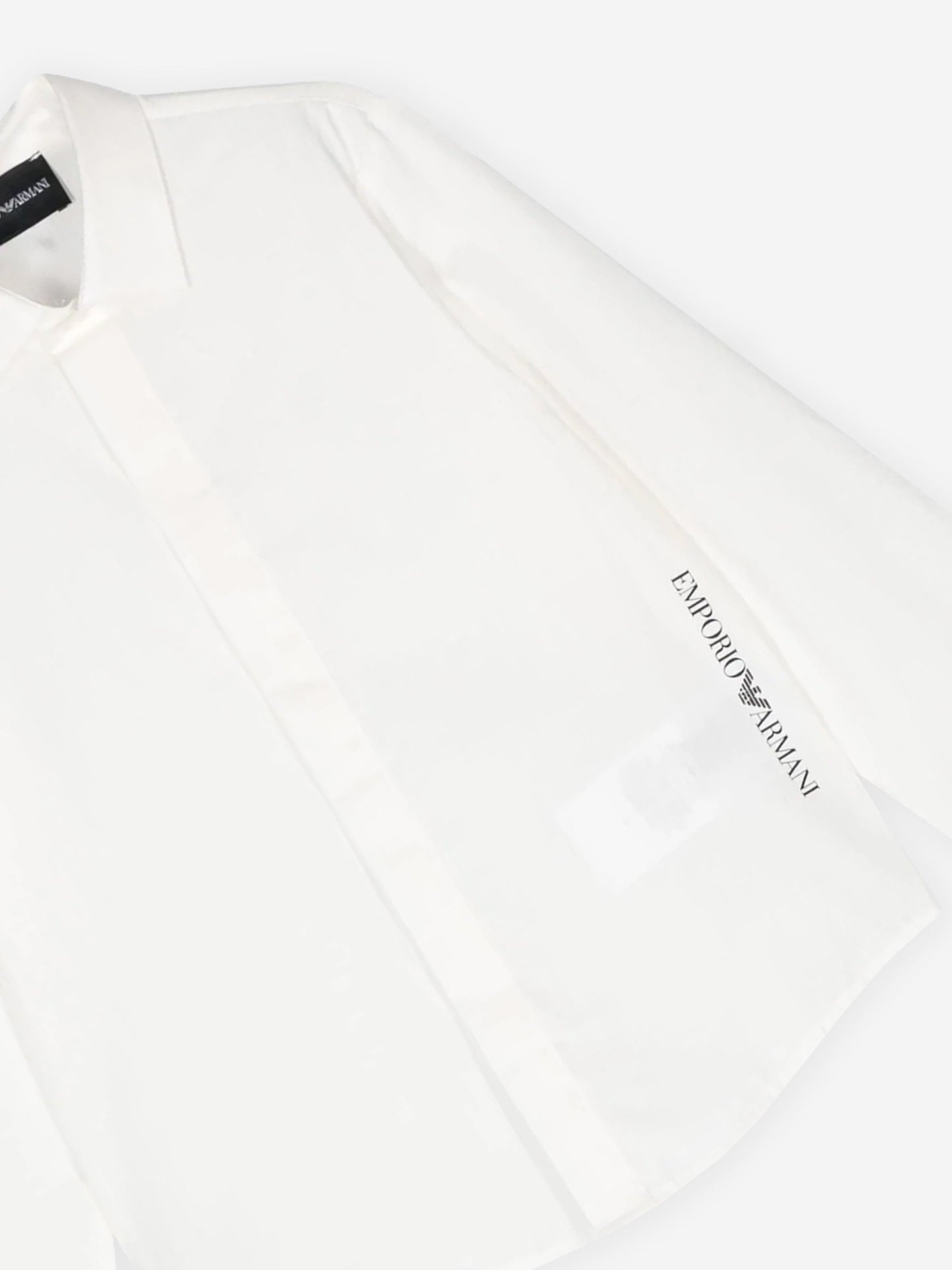 Emporio Armani 男童白色徽标衬衫