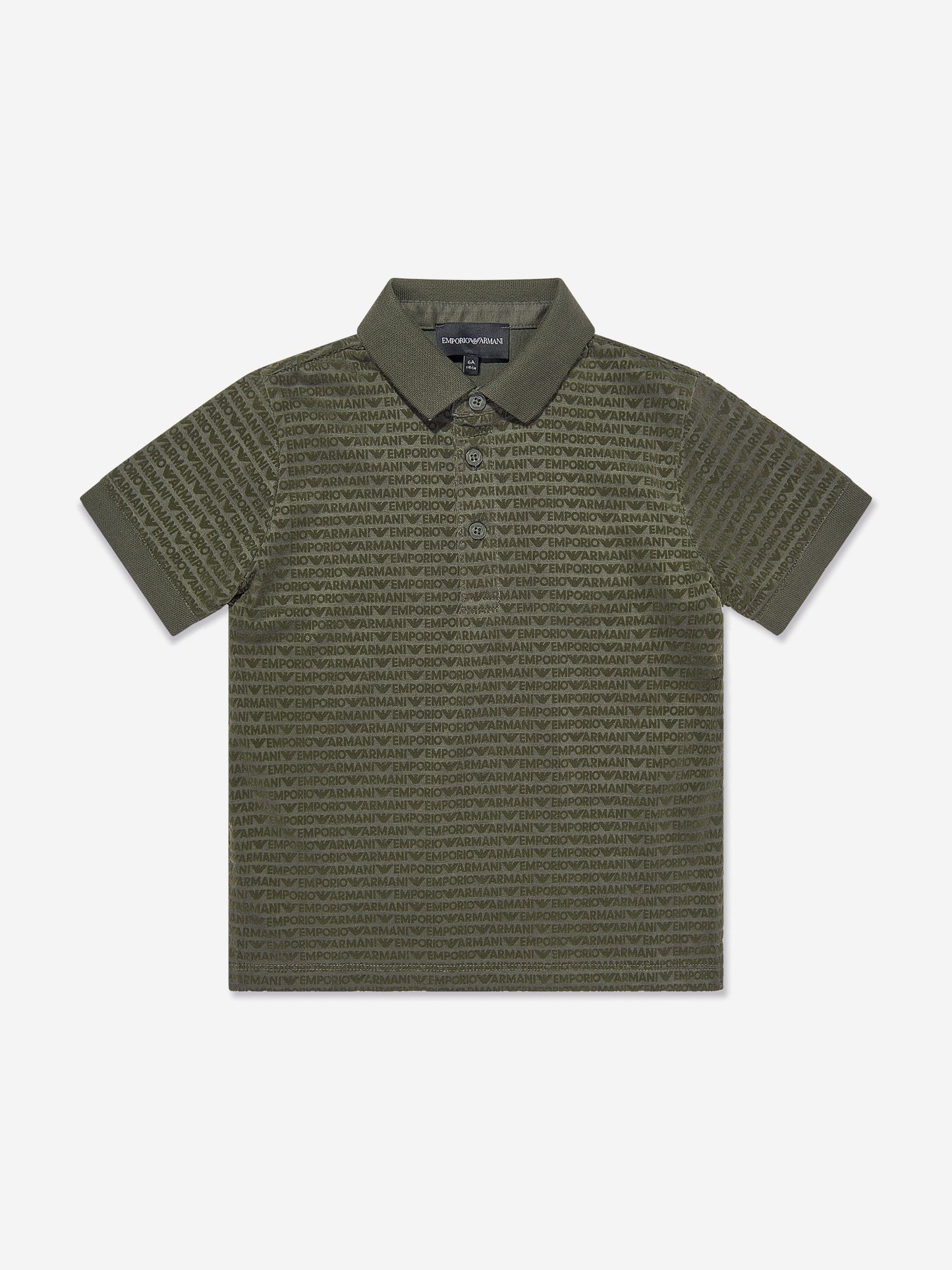 Emporio Armani 男童绿色徽标 Polo 衫
