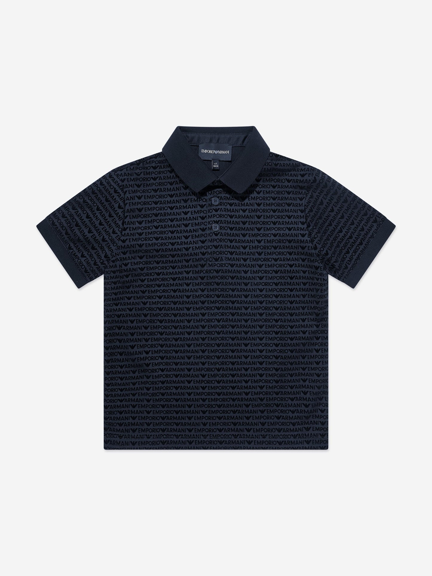Emporio Armani 男童徽标 Polo 衫（海军蓝）