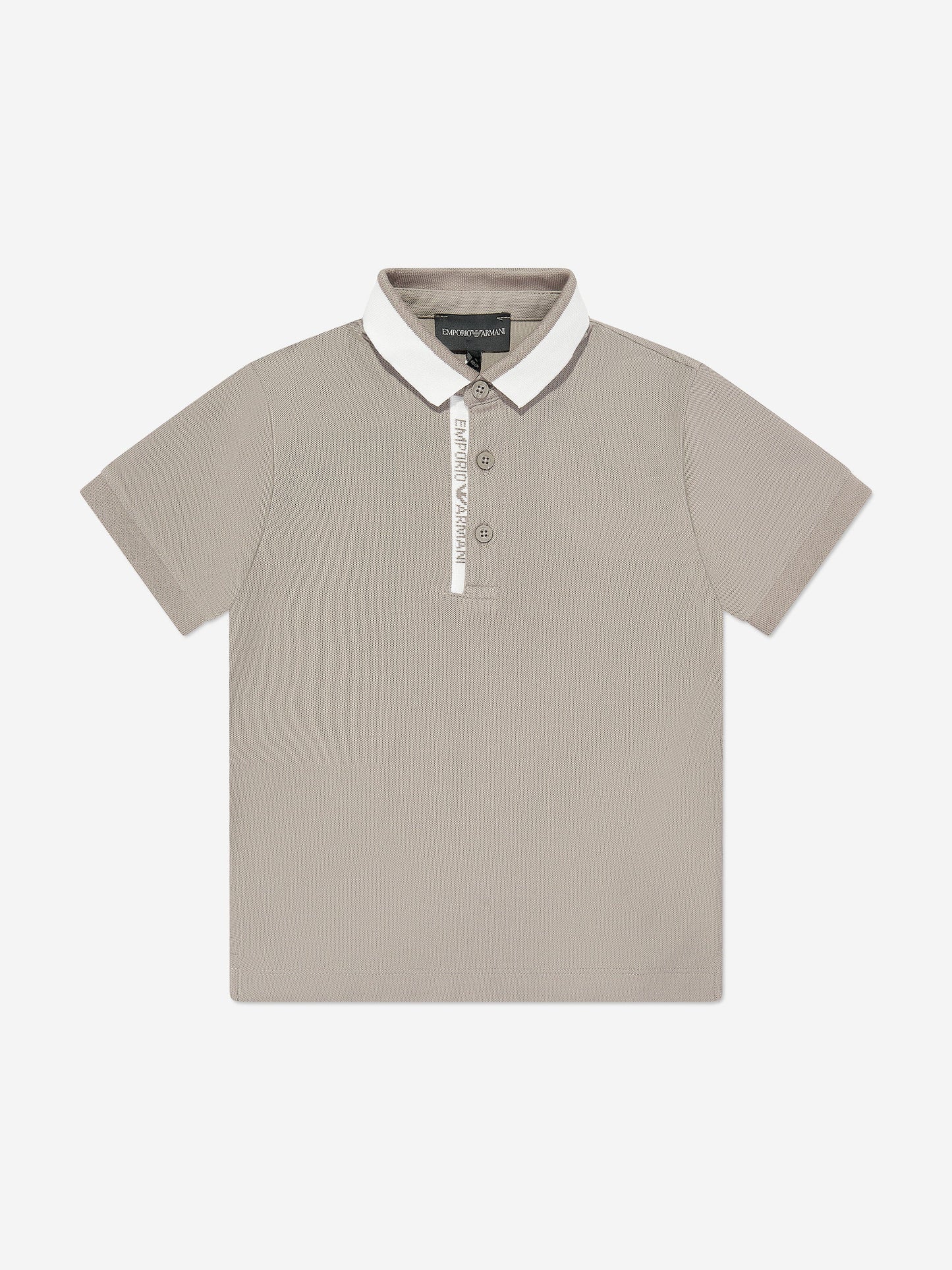 Emporio Armani 男童米色徽标 Polo 衫