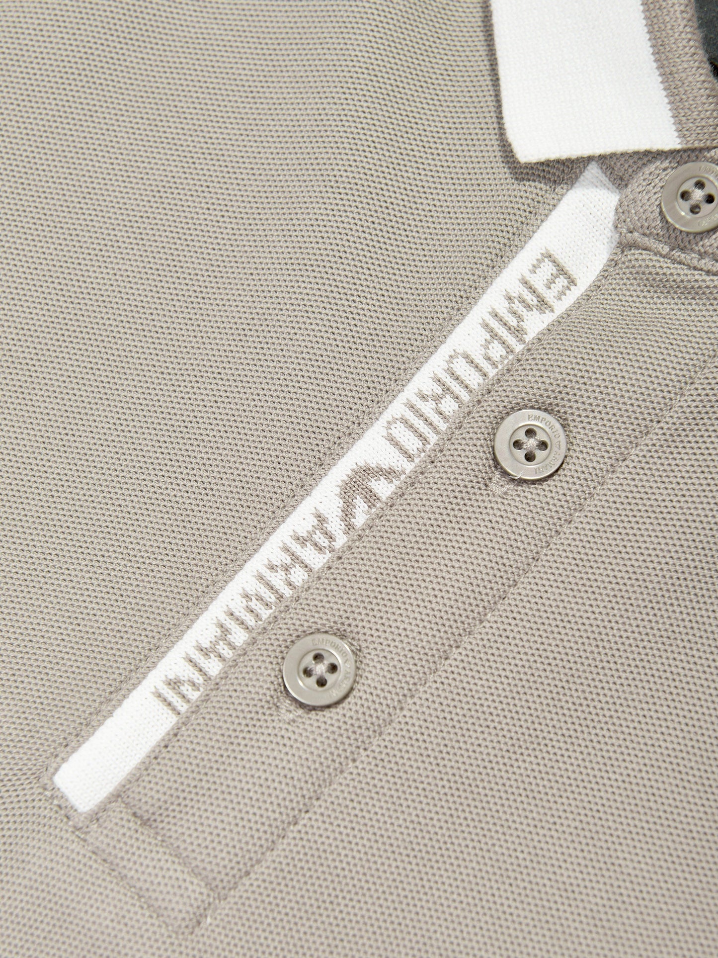 Emporio Armani 男童米色徽标 Polo 衫