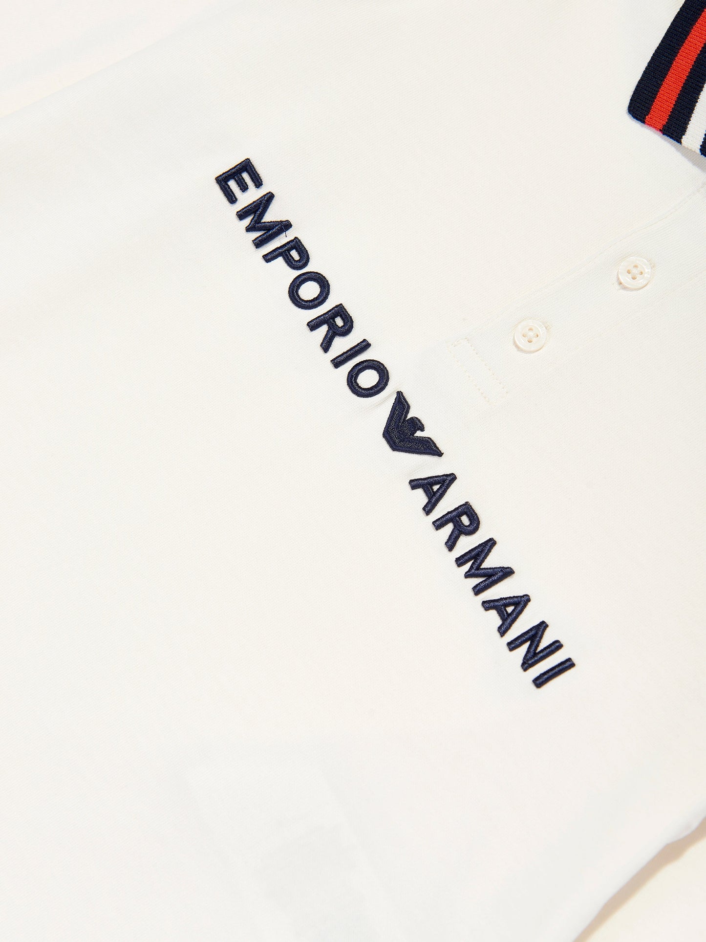 Emporio Armani 男童长袖 Polo 衫（象牙色）