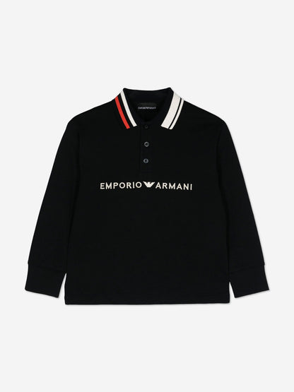 Emporio Armani 男童长袖 Polo 衫（海军蓝）