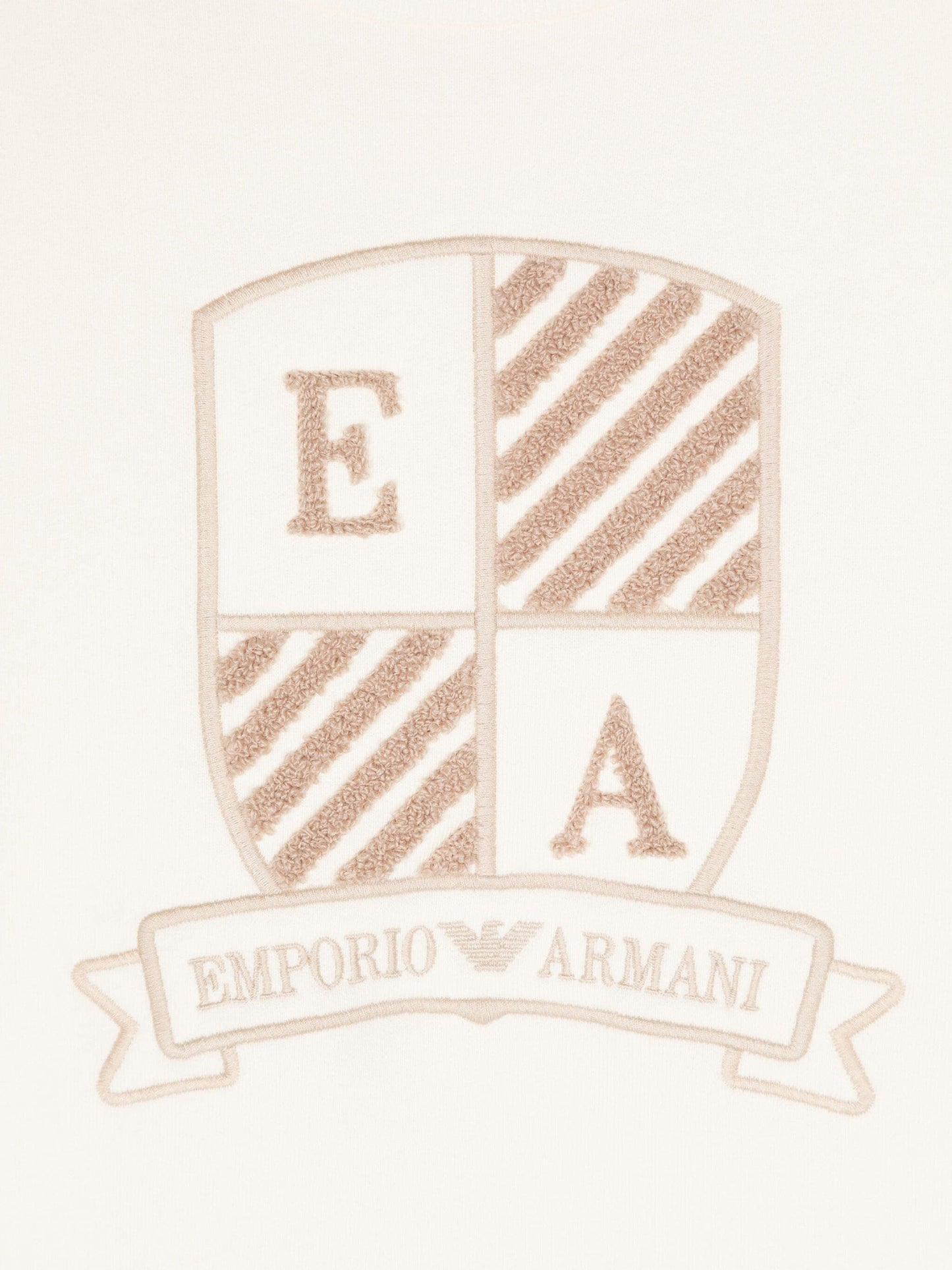 Emporio Armani 男童象牙色徽标运动衫