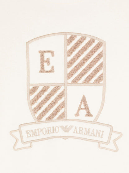 Emporio Armani 男童象牙色徽标运动衫