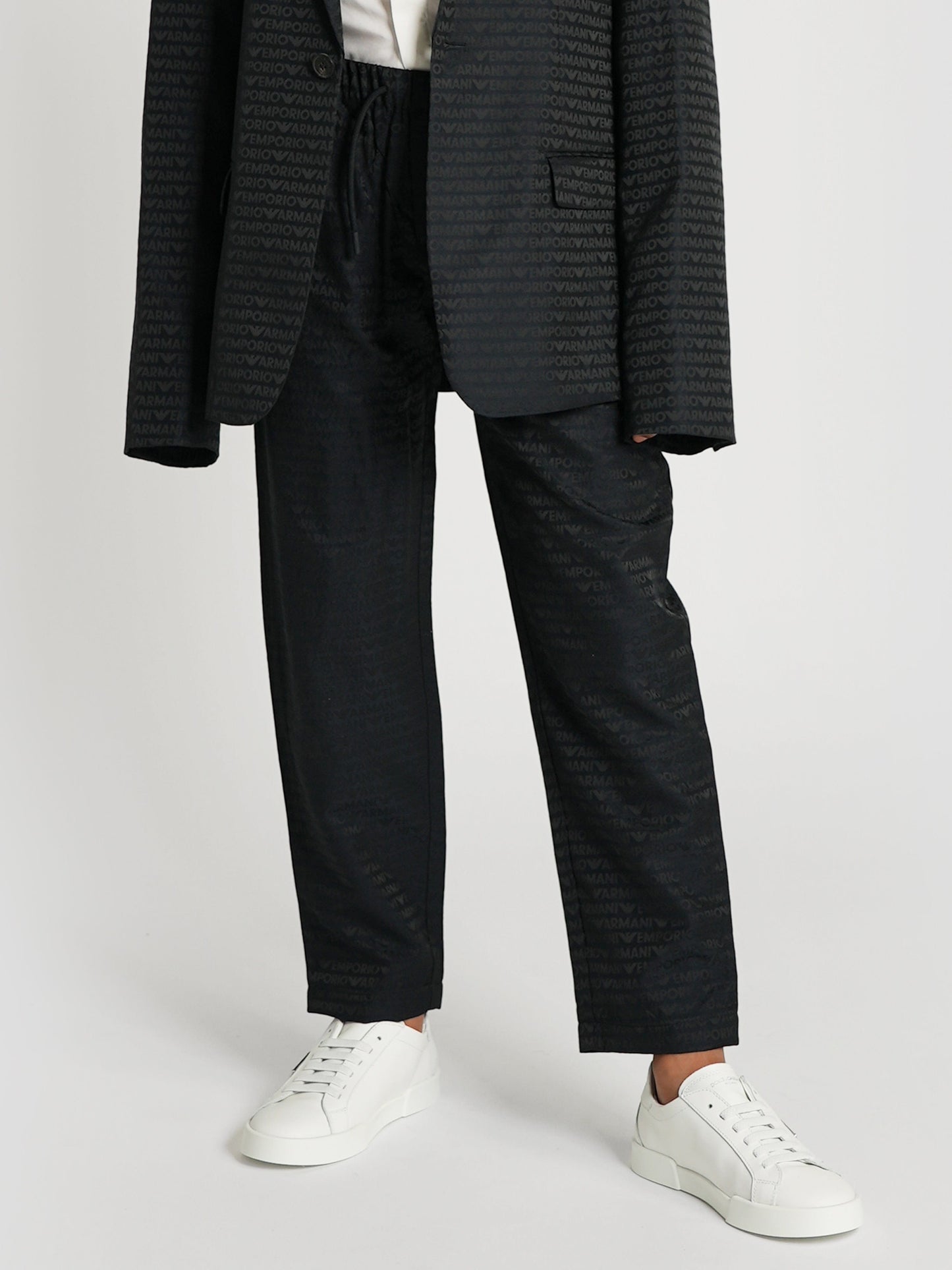 Emporio Armani 男童海军蓝品牌长裤