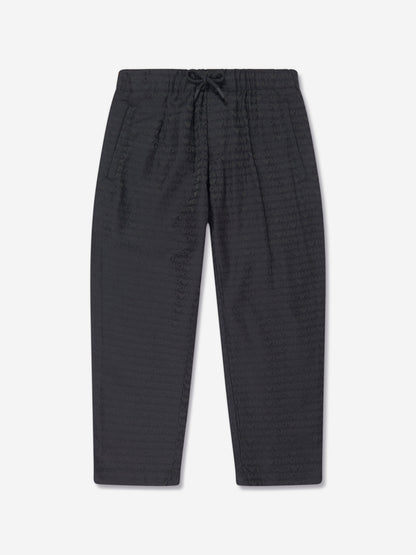Emporio Armani 男童海军蓝品牌长裤