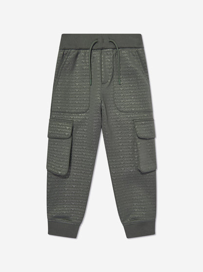 Emporio Armani 男童绿色工装慢跑裤