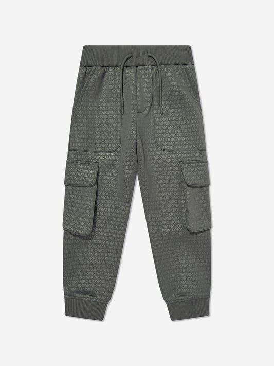 Emporio Armani 男童绿色工装慢跑裤