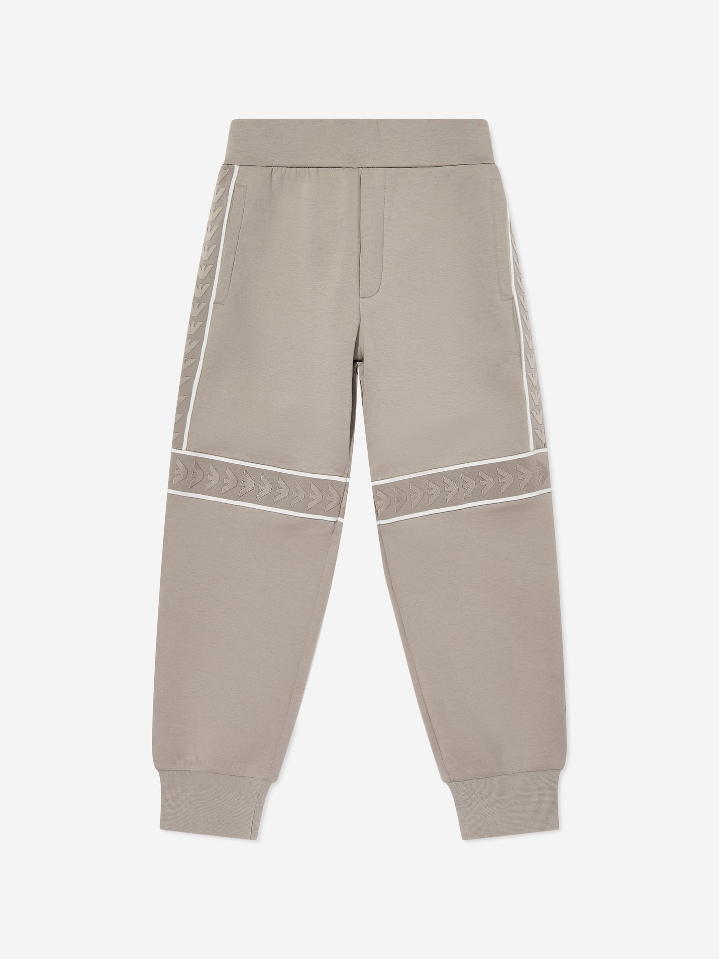 Emporio Armani 男童徽标慢跑裤（米色）