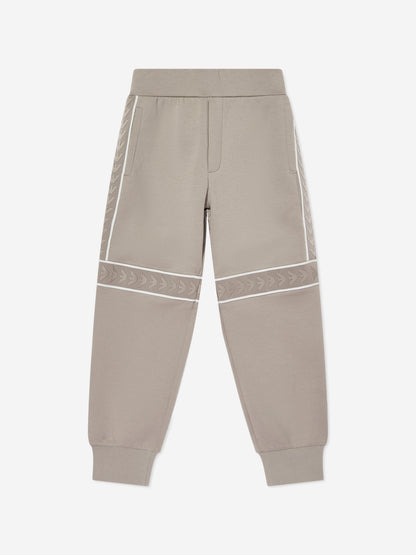 Emporio Armani 男童徽标慢跑裤（米色）