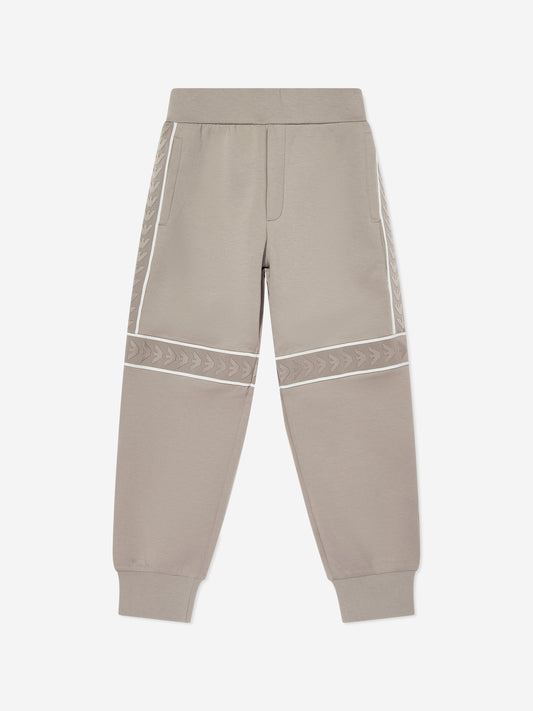 Emporio Armani 男童徽标慢跑裤（米色）