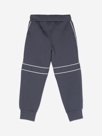 Emporio Armani 男童蓝色徽标慢跑裤