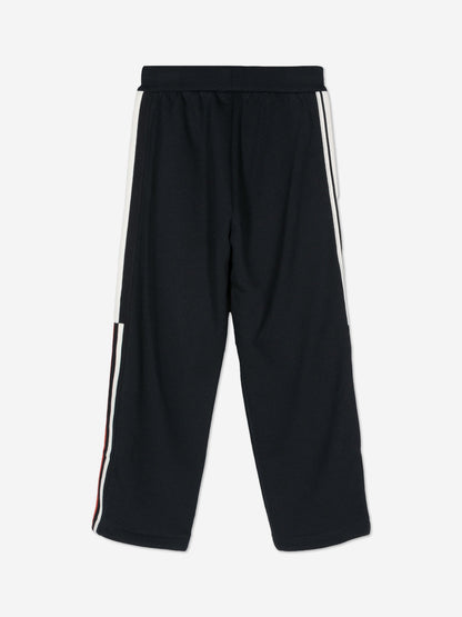 Emporio Armani 男童海军蓝徽标慢跑裤
